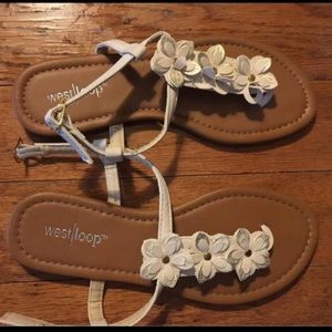 Off White Floral Sandals